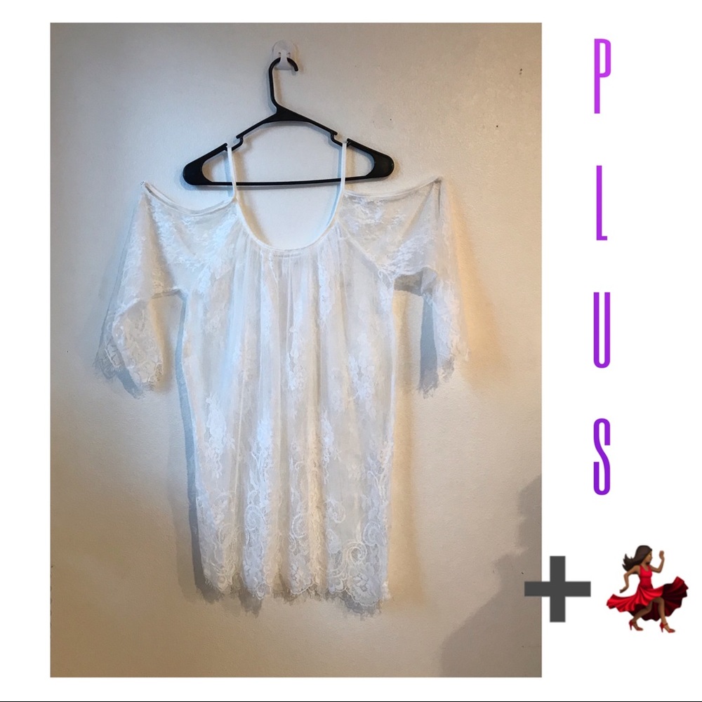 Off White Sheer Lace Top